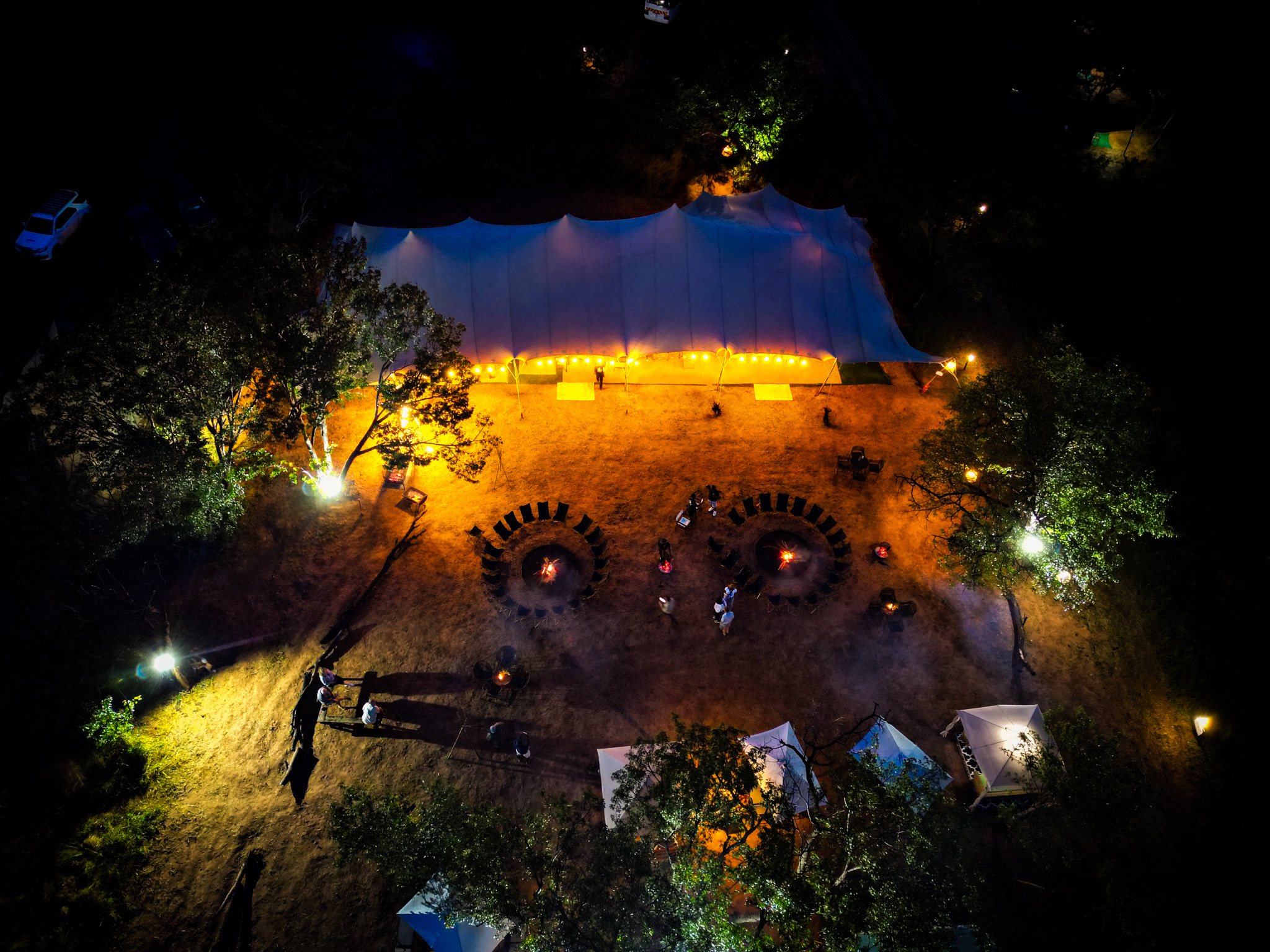Safari lodge nestled in the bush